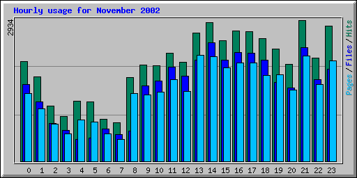 Hourly usage for November 2002