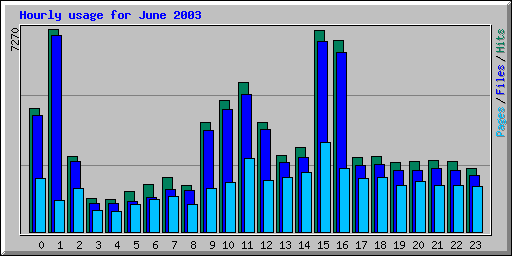 Hourly usage for June 2003