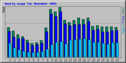 Hourly usage for November 2003