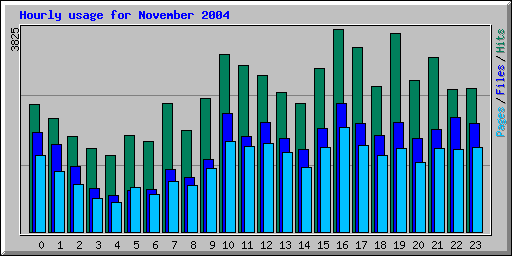 Hourly usage for November 2004
