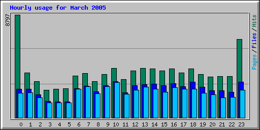 Hourly usage for March 2005