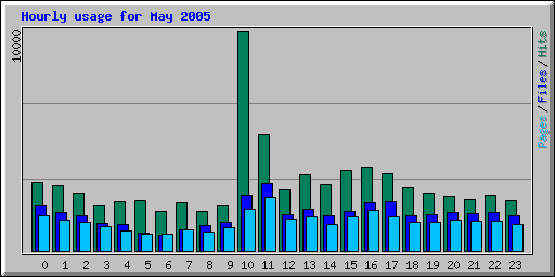 Hourly usage for May 2005