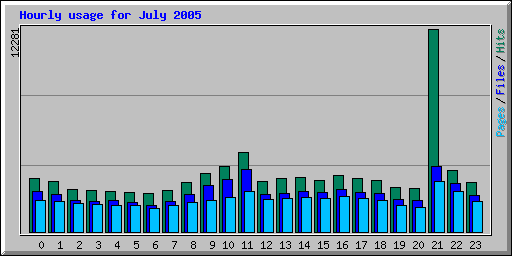 Hourly usage for July 2005