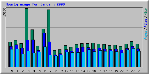 Hourly usage for January 2006