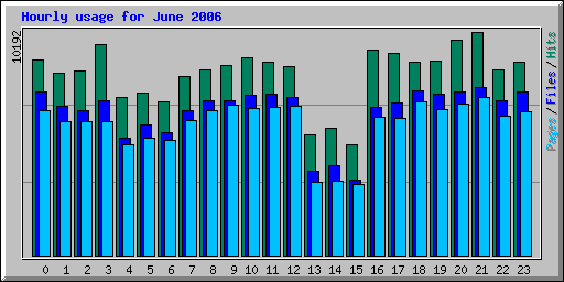 Hourly usage for June 2006