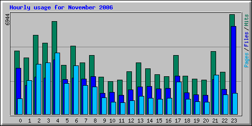 Hourly usage for November 2006