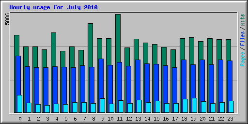 Hourly usage for July 2010