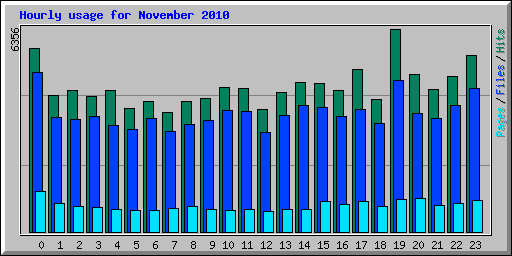 Hourly usage for November 2010