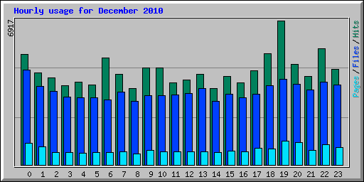 Hourly usage for December 2010