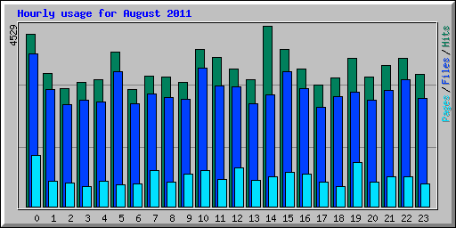 Hourly usage for August 2011