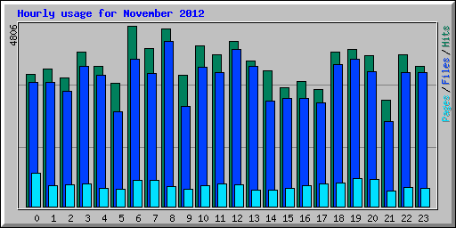 Hourly usage for November 2012