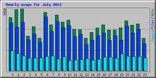 Hourly usage for July 2013