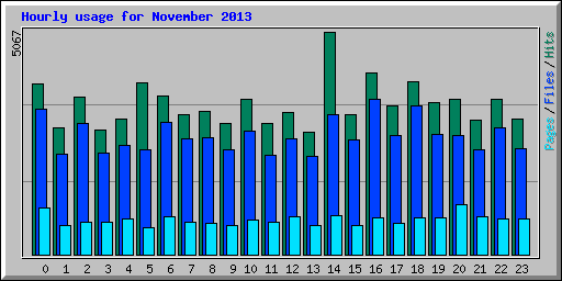 Hourly usage for November 2013