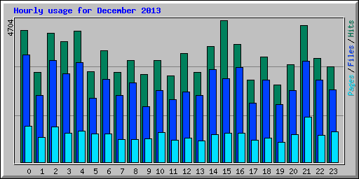 Hourly usage for December 2013