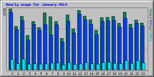 Hourly usage for January 2014