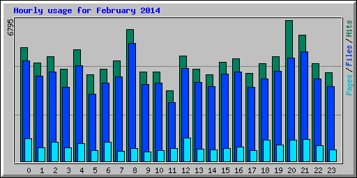 Hourly usage for February 2014