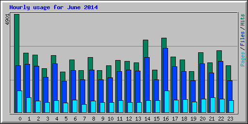 Hourly usage for June 2014