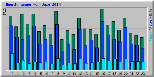 Hourly usage for July 2014