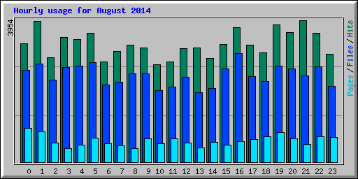 Hourly usage for August 2014