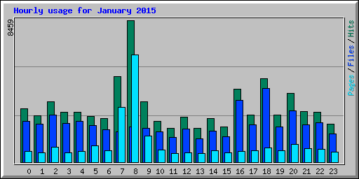 Hourly usage for January 2015