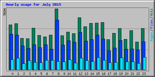 Hourly usage for July 2015