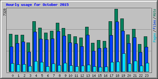 Hourly usage for October 2015