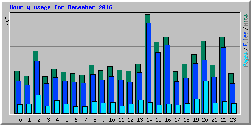 Hourly usage for December 2016