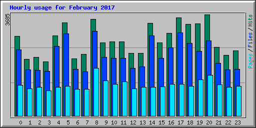 Hourly usage for February 2017