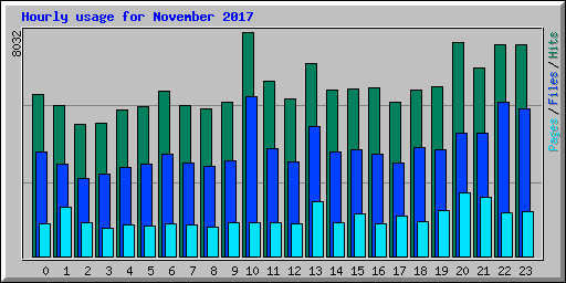 Hourly usage for November 2017