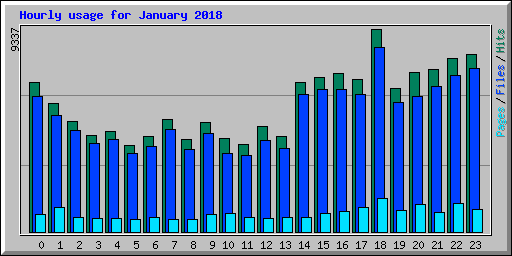 Hourly usage for January 2018