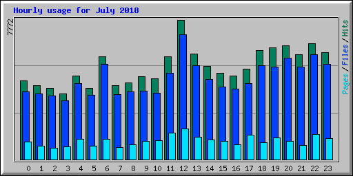 Hourly usage for July 2018