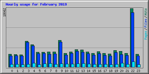 Hourly usage for February 2019