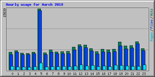 Hourly usage for March 2019