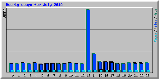 Hourly usage for July 2019