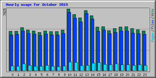 Hourly usage for October 2019