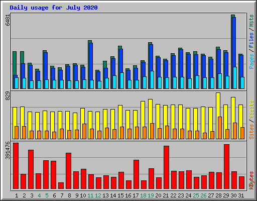 Daily usage for July 2020