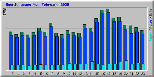 Hourly usage for February 2020