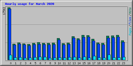 Hourly usage for March 2020