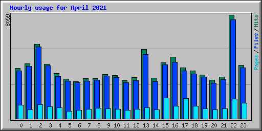 Hourly usage for April 2021