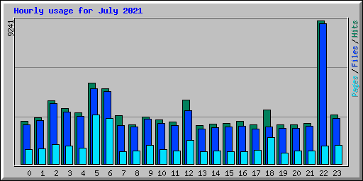 Hourly usage for July 2021