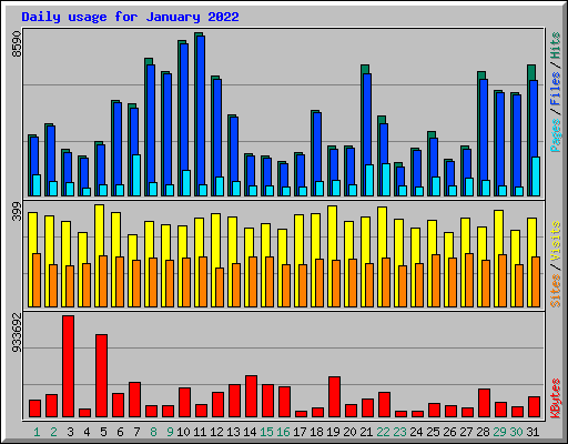 Daily usage for January 2022