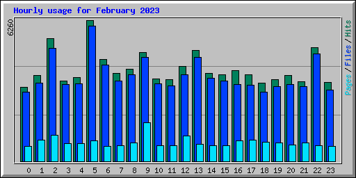 Hourly usage for February 2023