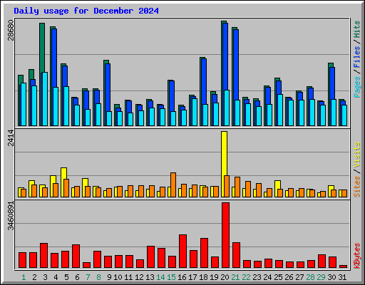 Daily usage for December 2024