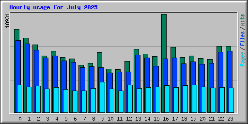 Hourly usage for July 2025